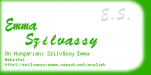 emma szilvassy business card